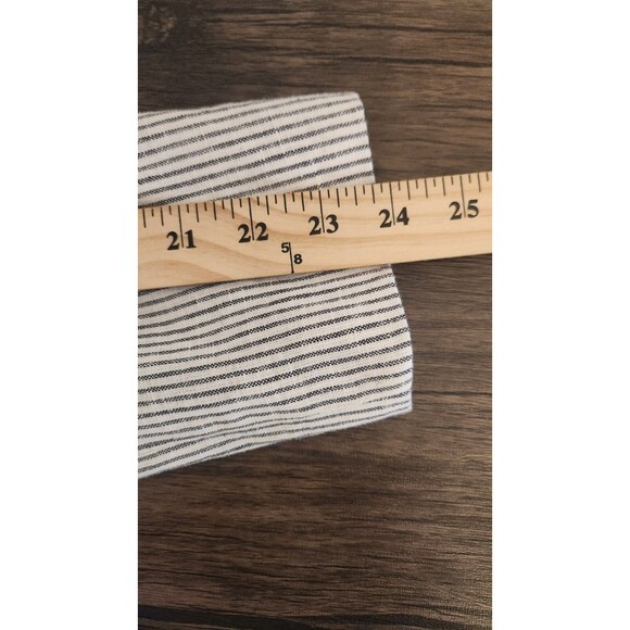 Old Navy Blazer Blue Stripe Linen Blend Medium Double Breasted Nautical NWT - Picture 10 of 11